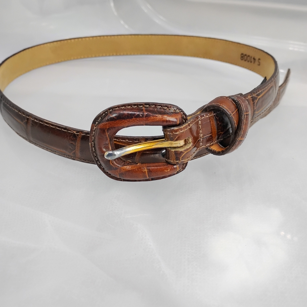 Brighton Brown and Tan Leather Belt - Picture 5 of 12